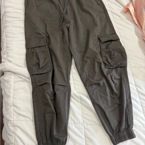 Zara Gray Cargo Pants Relaxed Fit